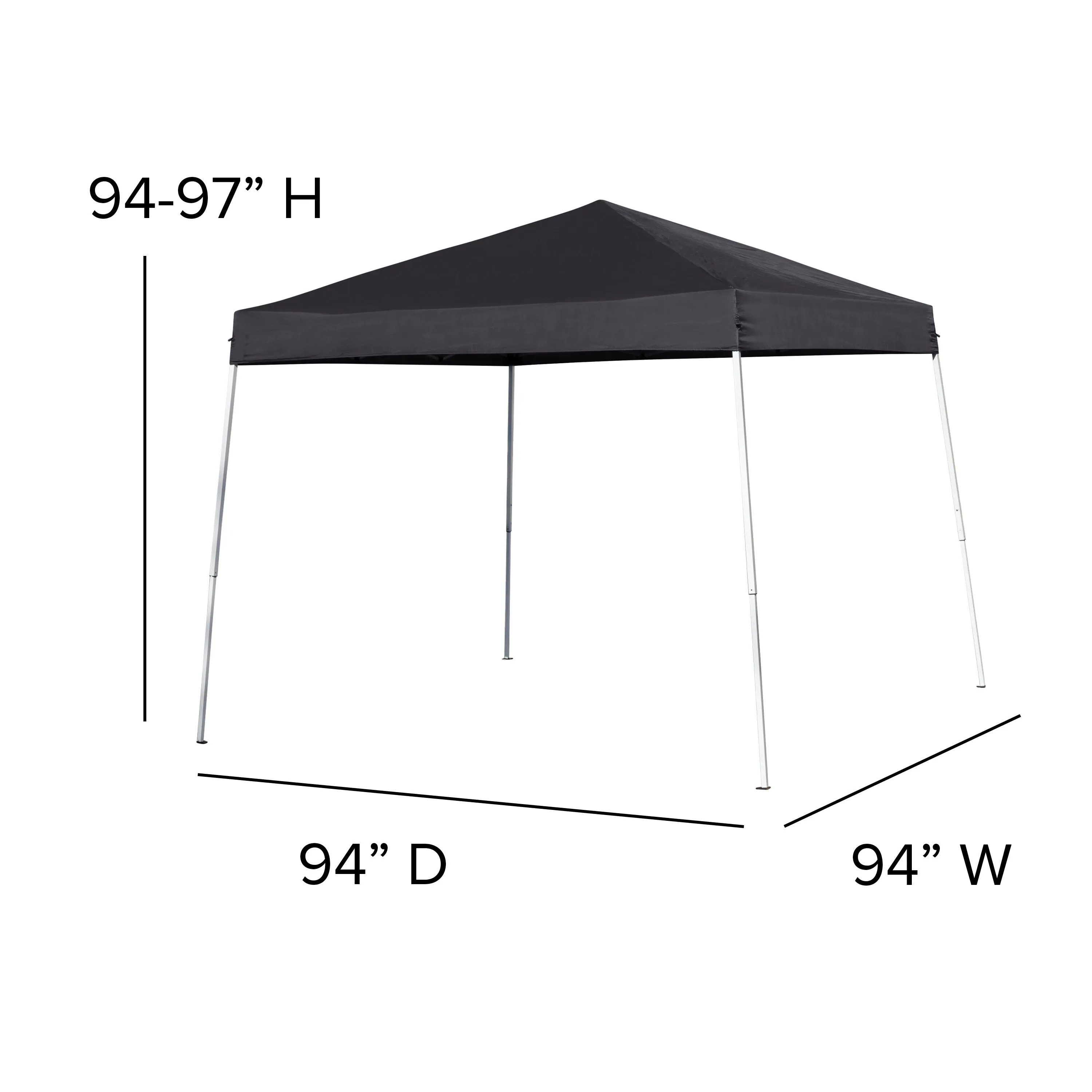 8'x8' Black Pop Up Canopy JJ-GZ88-BK-GG