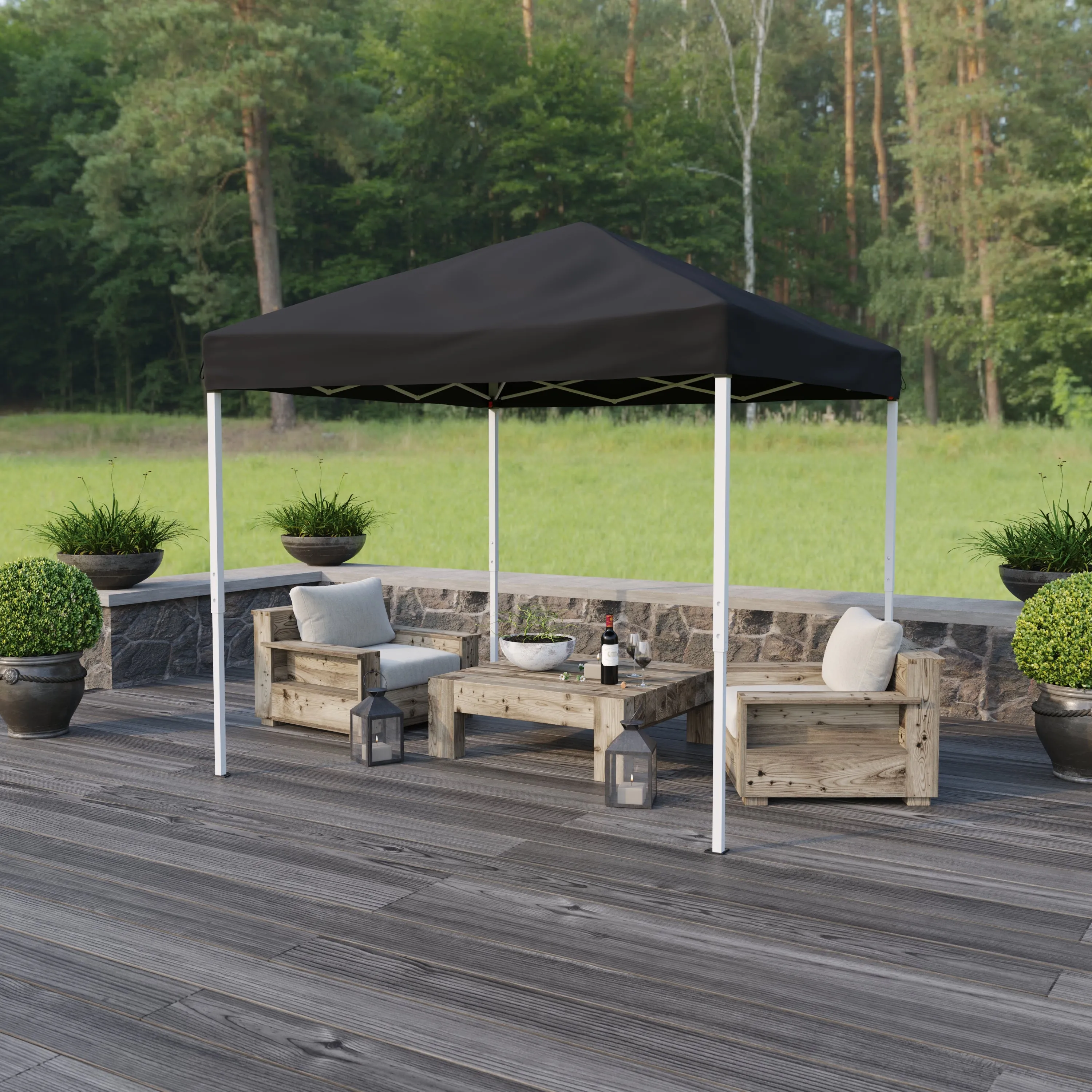 8'x8' Black Pop Up Canopy JJ-GZ88-BK-GG