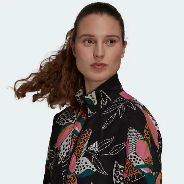 Adidas Farm Rio Print Relaxed Lightweight  Women Lifestyle Jacket Black/White