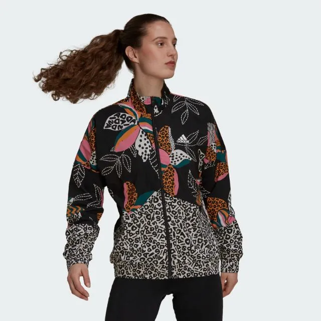 Adidas Farm Rio Print Relaxed Lightweight  Women Lifestyle Jacket Black/White