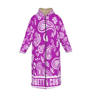 BANDANA PAISLEY GRAPES Unisex Long Fleece Zip Up Windbreaker