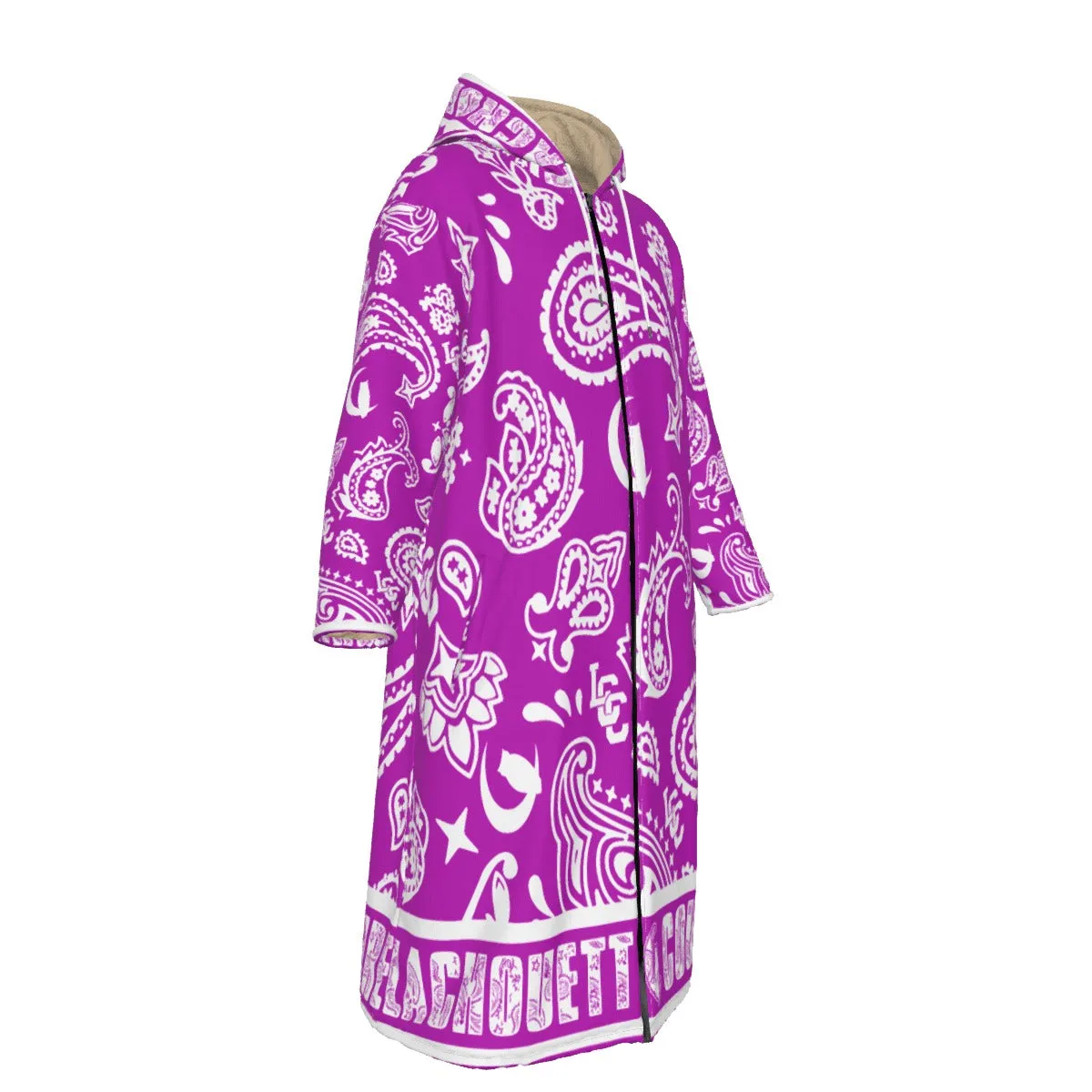 BANDANA PAISLEY GRAPES Unisex Long Fleece Zip Up Windbreaker