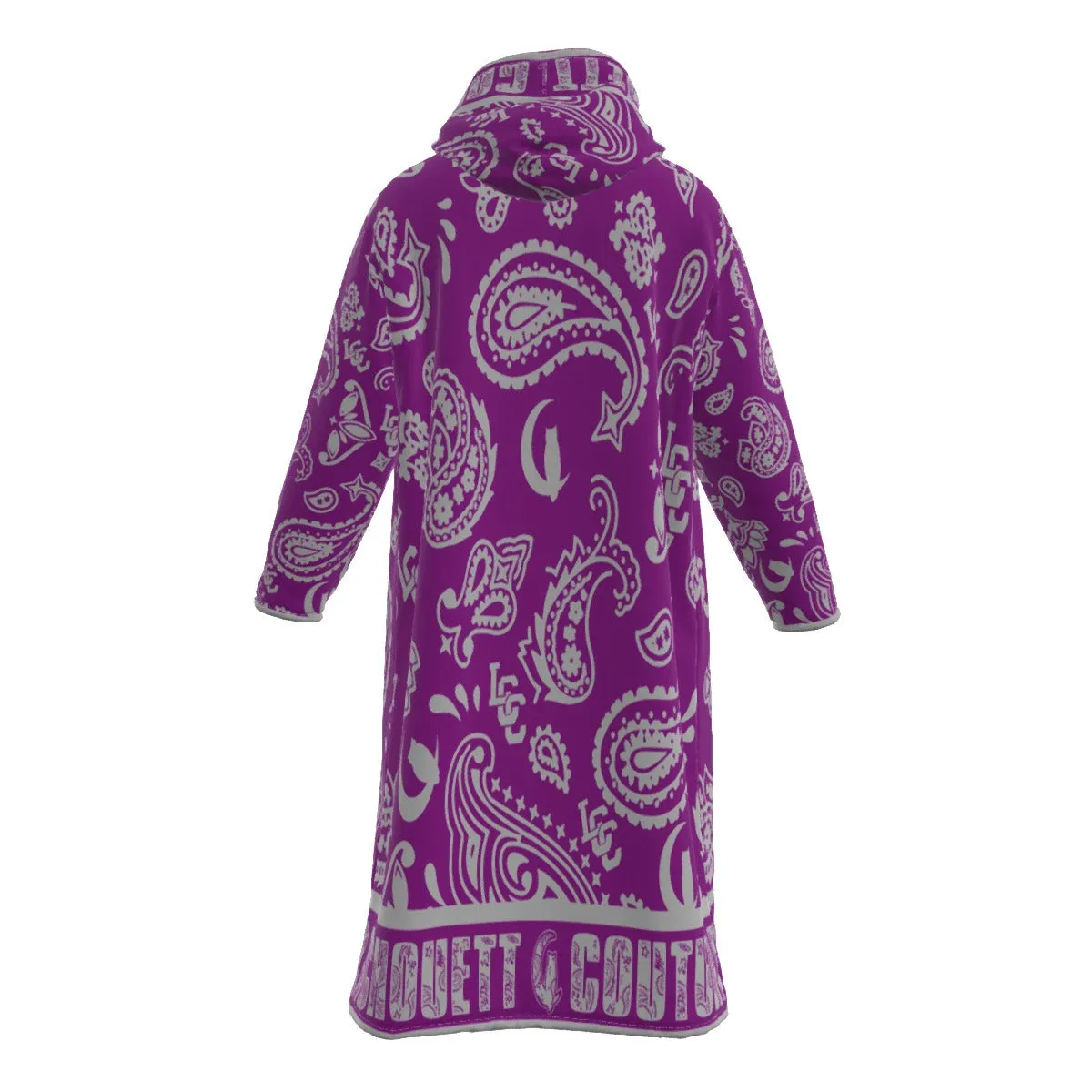 BANDANA PAISLEY GRAPES Unisex Long Fleece Zip Up Windbreaker