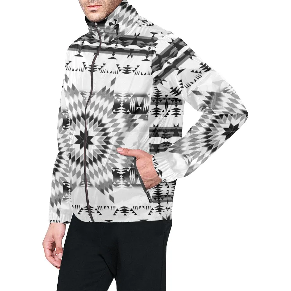 Black and White Star Quilt Unisex Windbreaker