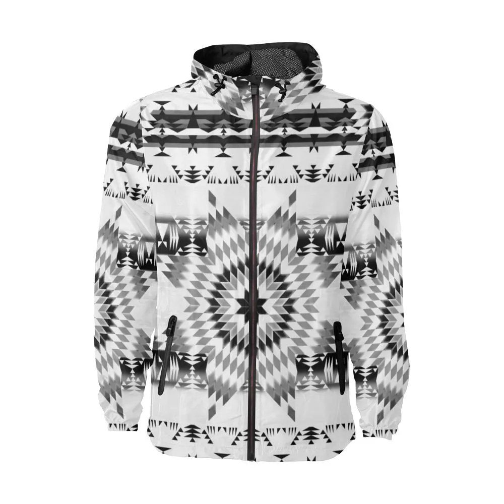 Black and White Star Quilt Unisex Windbreaker