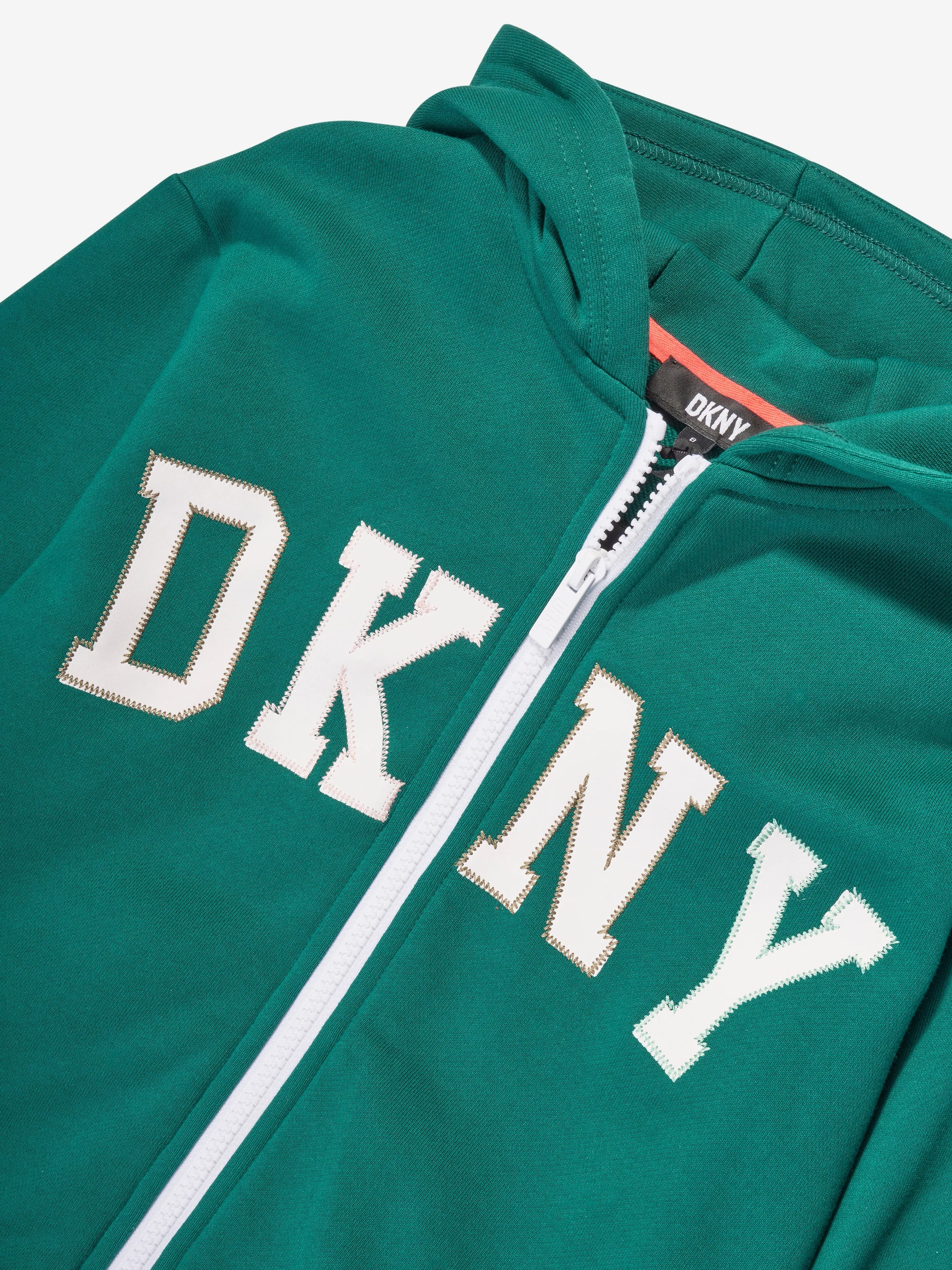 DKNY Boys Logo Zip Up Top in Green