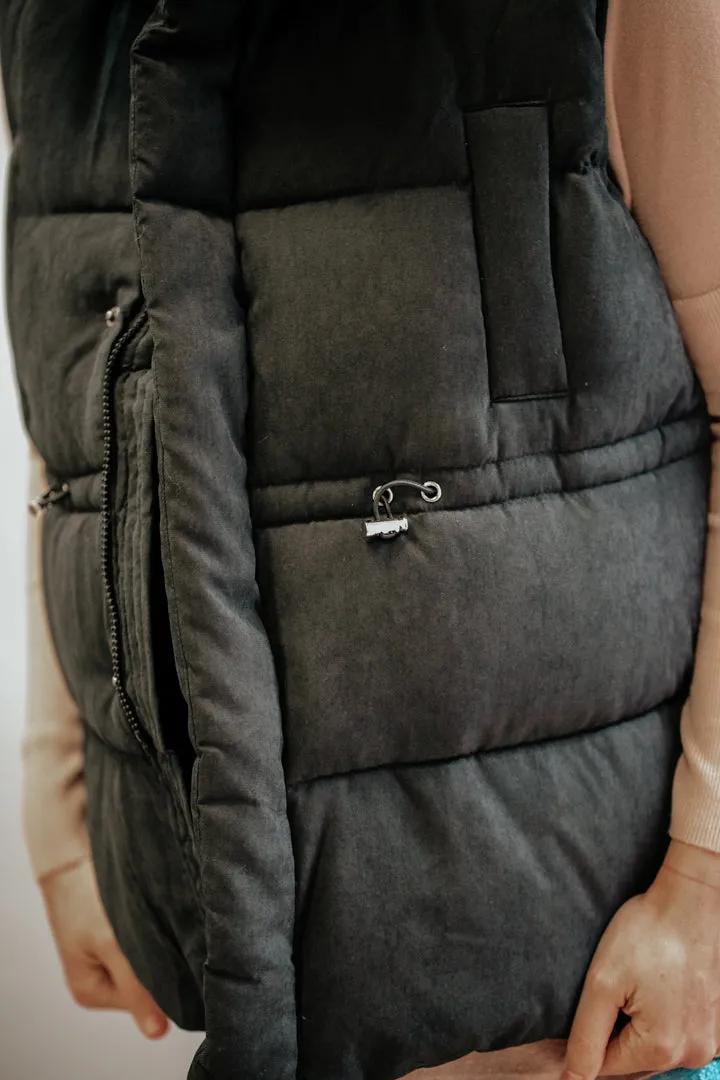 Drawstring Puffer Vest