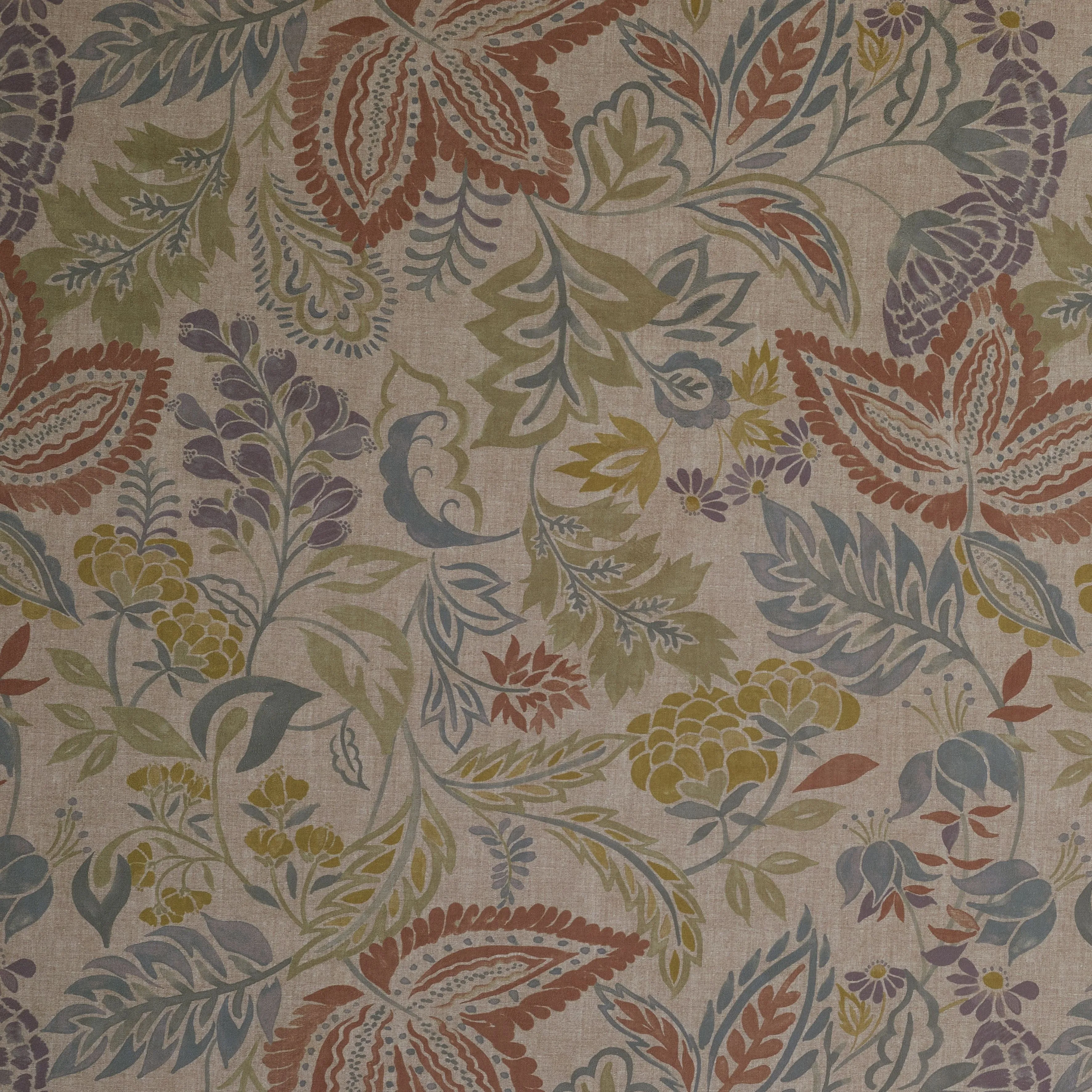 Florista Terracotta, Sage Green and Blue Floral Fabric