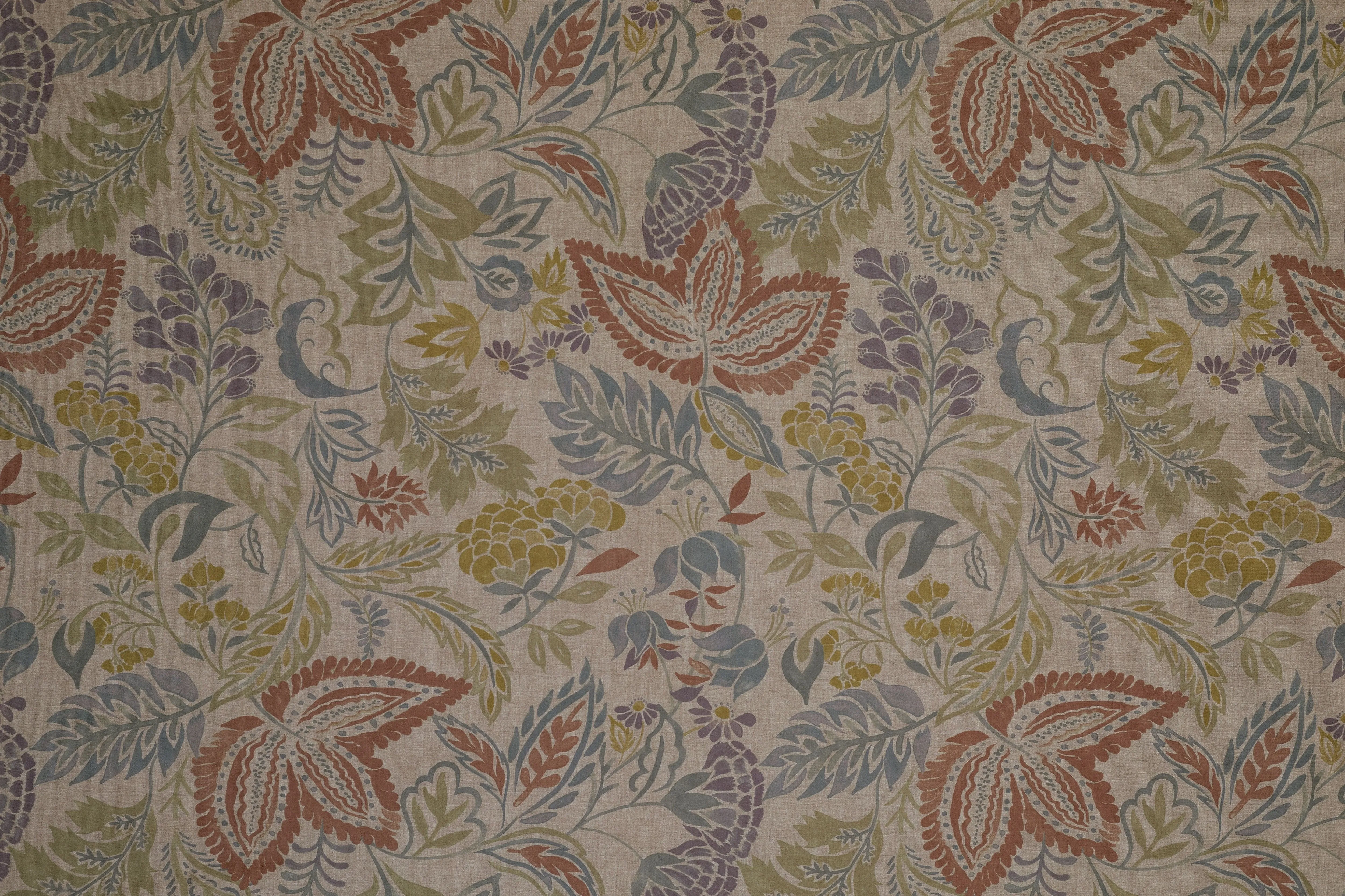 Florista Terracotta, Sage Green and Blue Floral Fabric