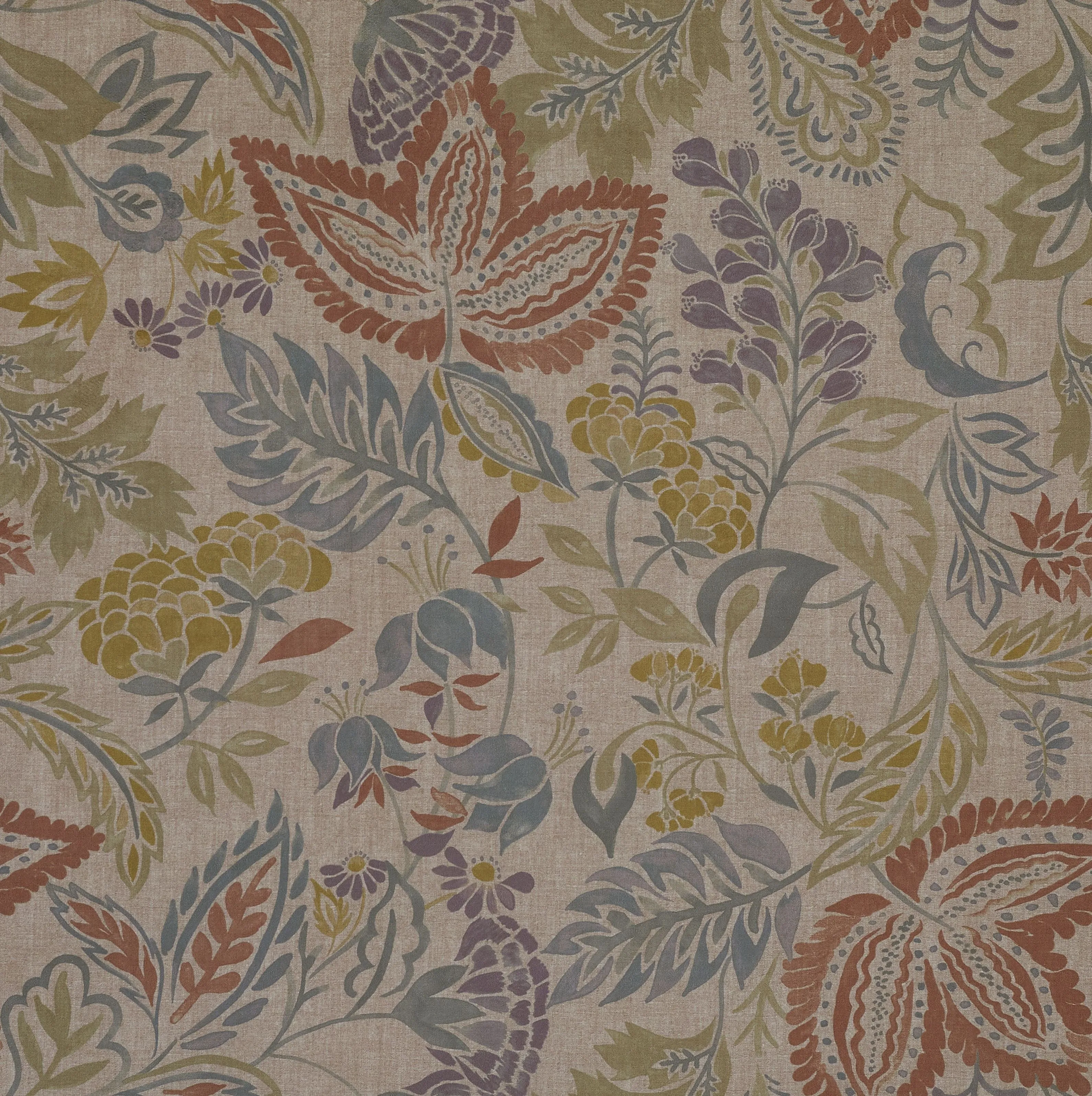 Florista Terracotta, Sage Green and Blue Floral Fabric