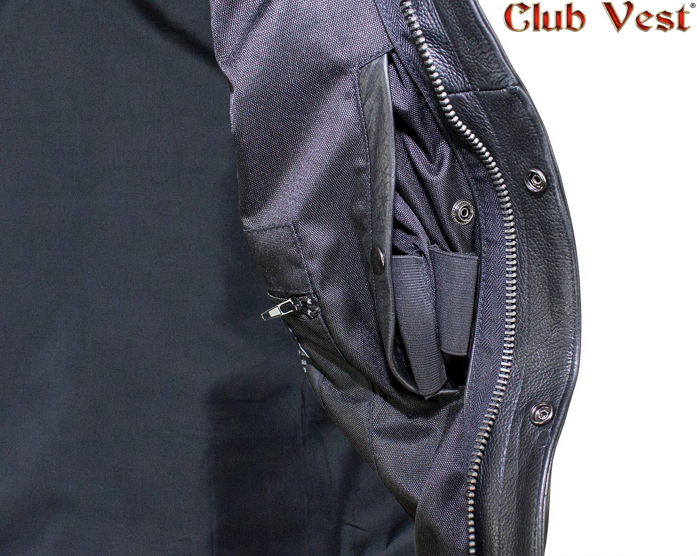 Men's Black Motorcycle Vest by Club Vest®