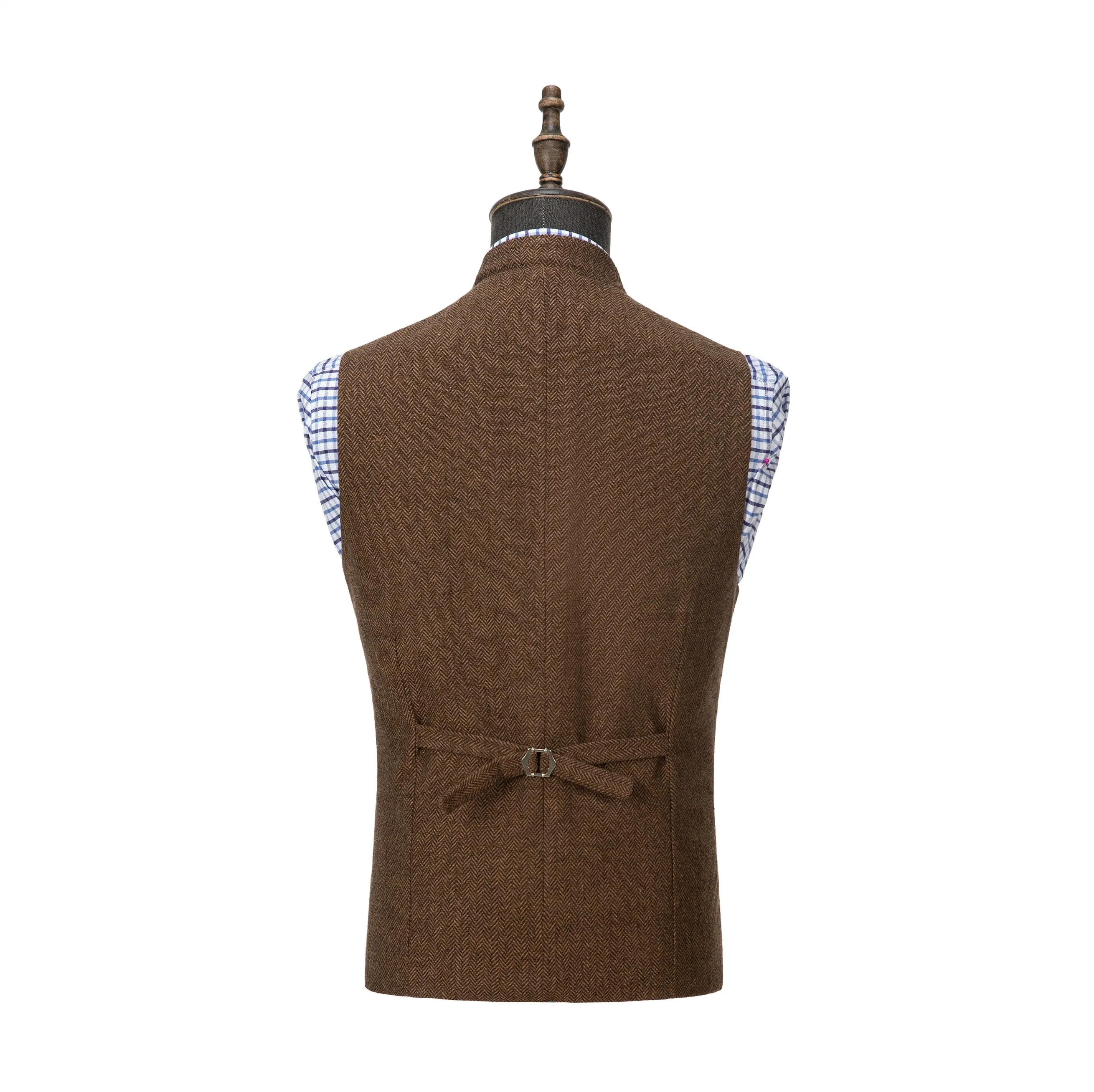 Men's Herringbone Stand Collar Formal Waistcoat