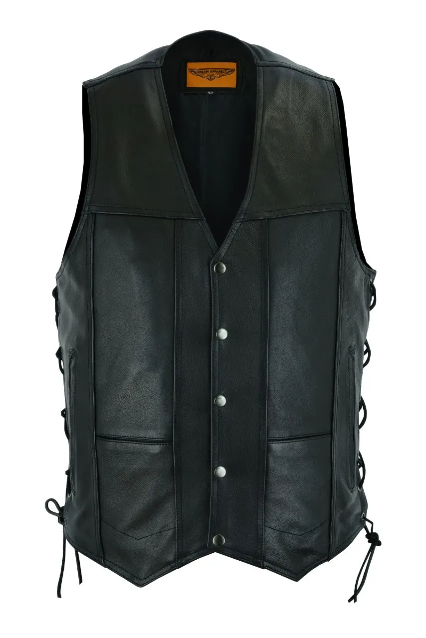 Mens Plain Vest With Side Laces