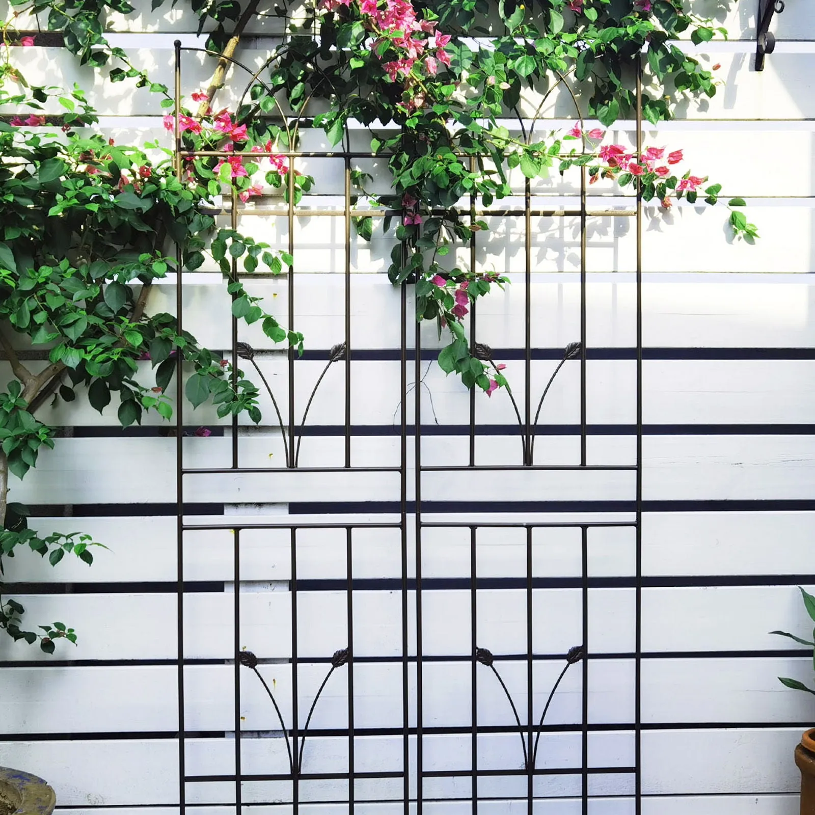 Metal Garden Trellis Rustproof For Climbing Plants Outdoor Flower Support