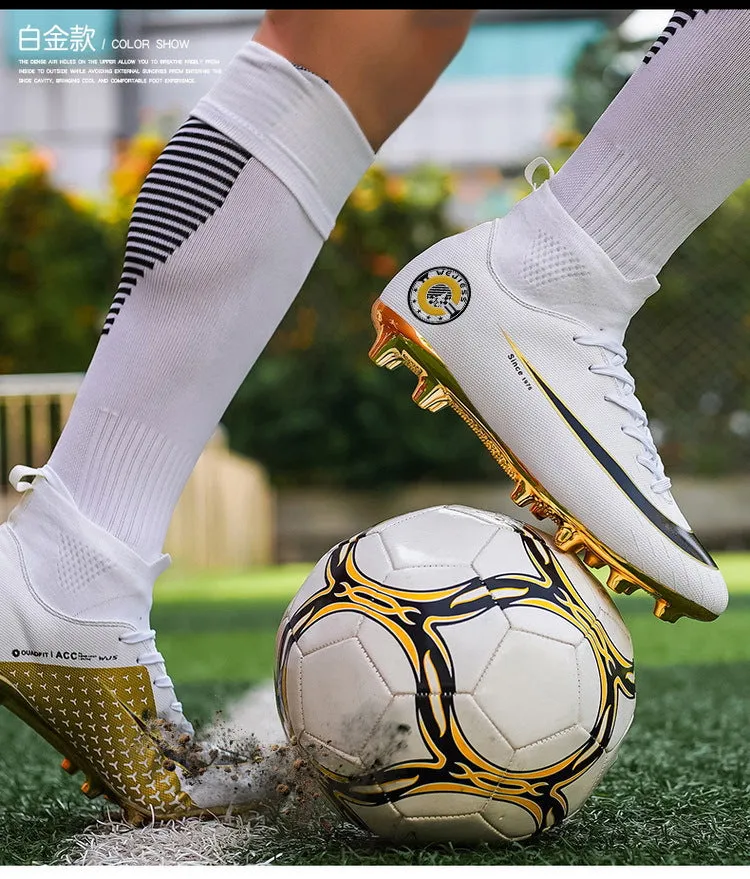 New High-Top Soccer Cleats for Adult and Kids, Training