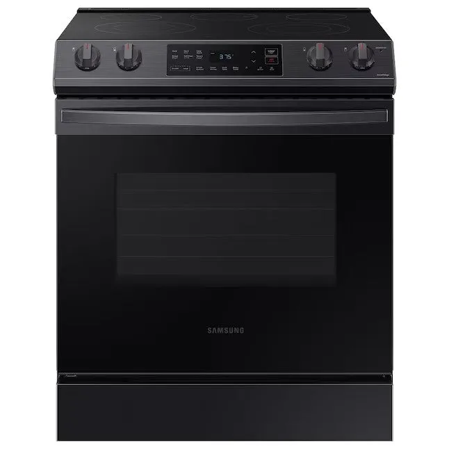 OPEN BOX Samsung 30 in Smooth Surface 5 Elements 6.3-cu ft Self-Cleaning Slide-in Smart Electric Range