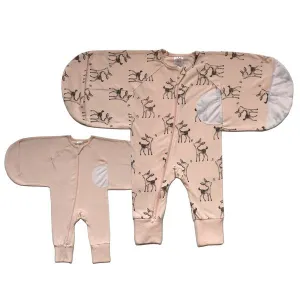 Plum - Baby Swaddle Suit 0.5 TOG - Deer (2pk)