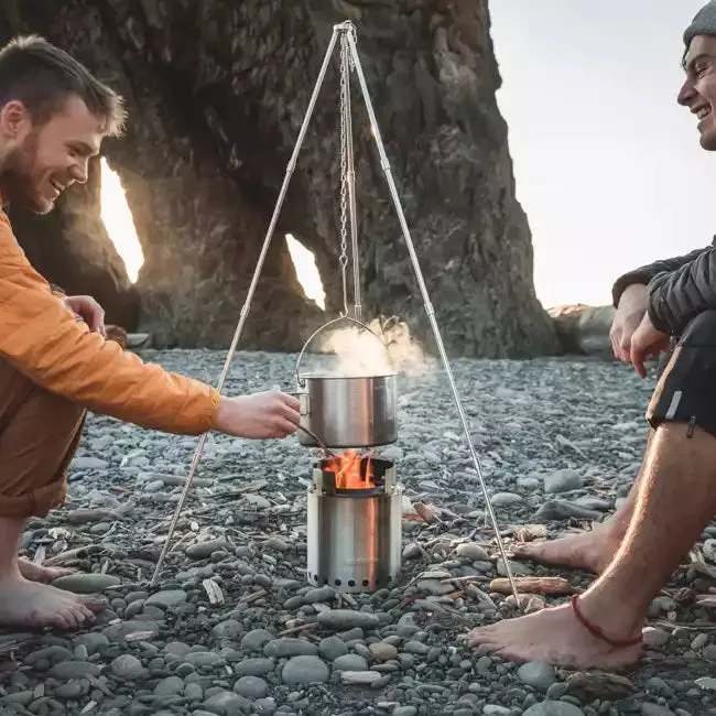 Solo Stove Stainless Steel Campfire Camp Stove - Portable &amp; "Smokeless"