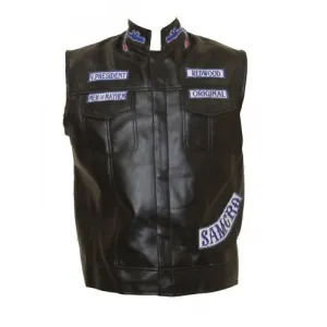 Sons Of Anarchy Leather Vest With Patches