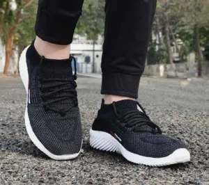 Stylish Mesh Black Running Shoes For Men