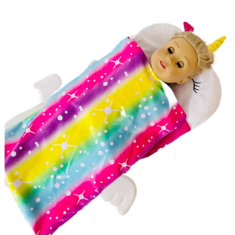 Unicorn Sleeping Bag for 18 Inch Dolls and Newborns