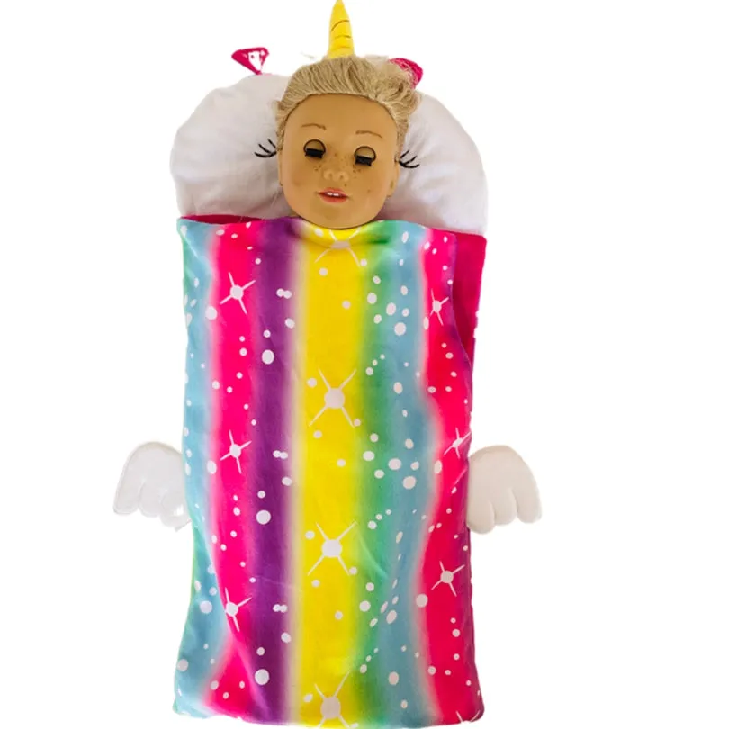 Unicorn Sleeping Bag for 18 Inch Dolls and Newborns