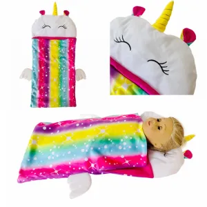 Unicorn Sleeping Bag for 18 Inch Dolls and Newborns