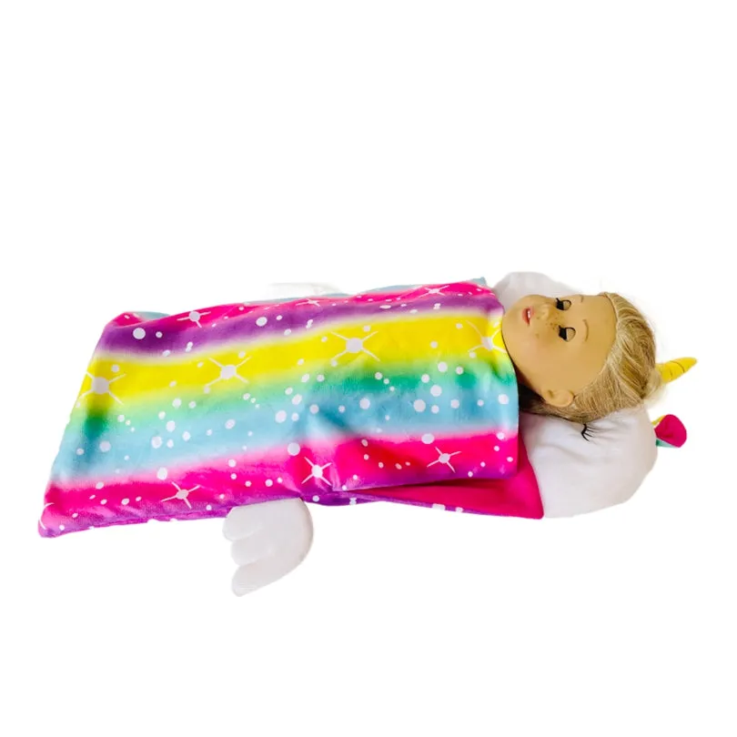 Unicorn Sleeping Bag for 18 Inch Dolls and Newborns