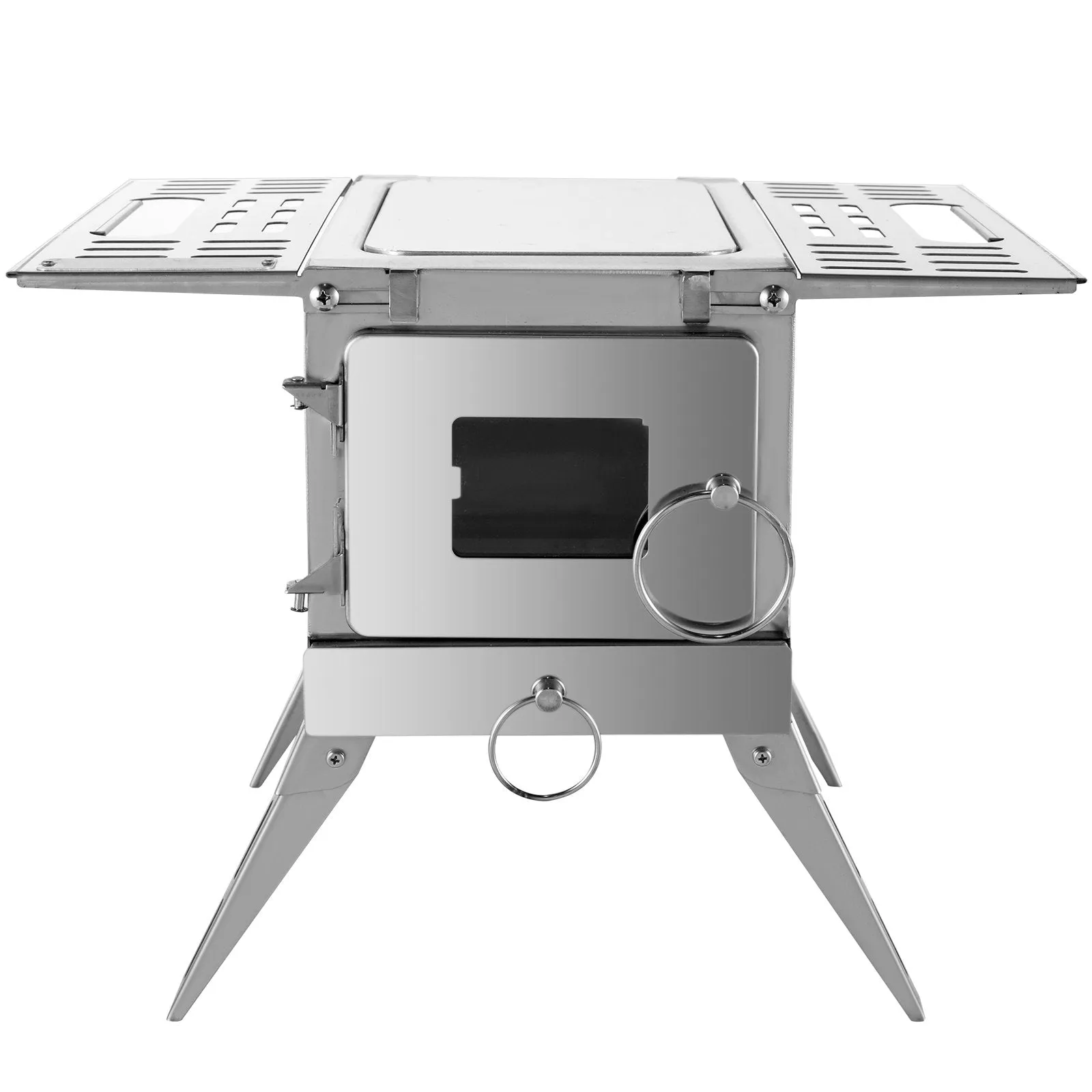 Vevor Tent Wood Stove with Folding Pipe Stainless Steel 90.6" Height New