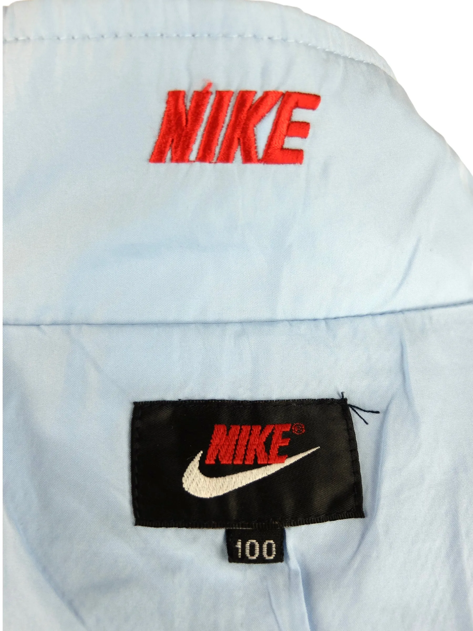 Vintage 90s Y2K Nike Streetwear Pastel Baby Blue Windbreaker Shell Jacket | Men’s Size L