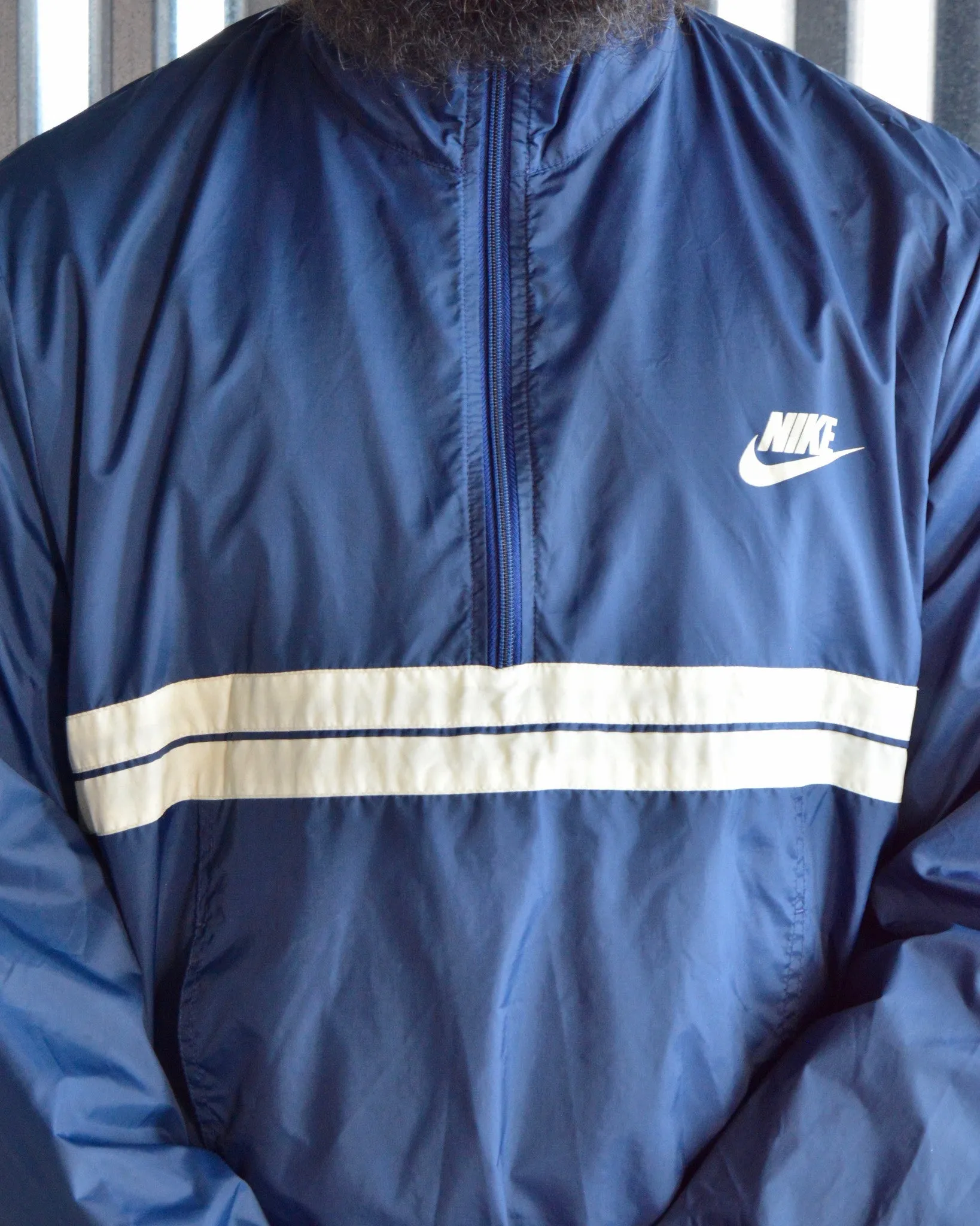 Vintage NIKE Blue Tag Half Zip Windbreaker Jacket sz L